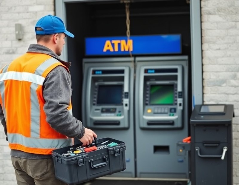 Cajero automático operativo en una sucursal bancaria